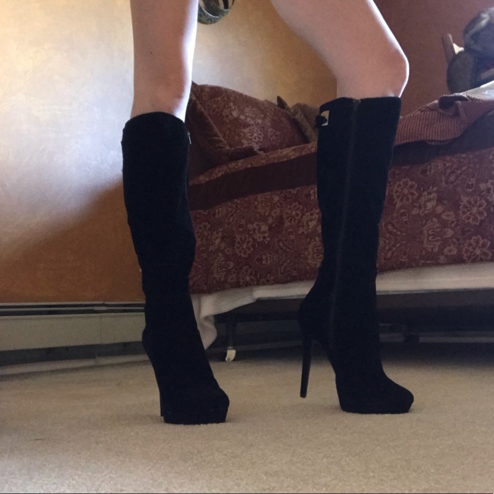 Black heel tall boots size 6